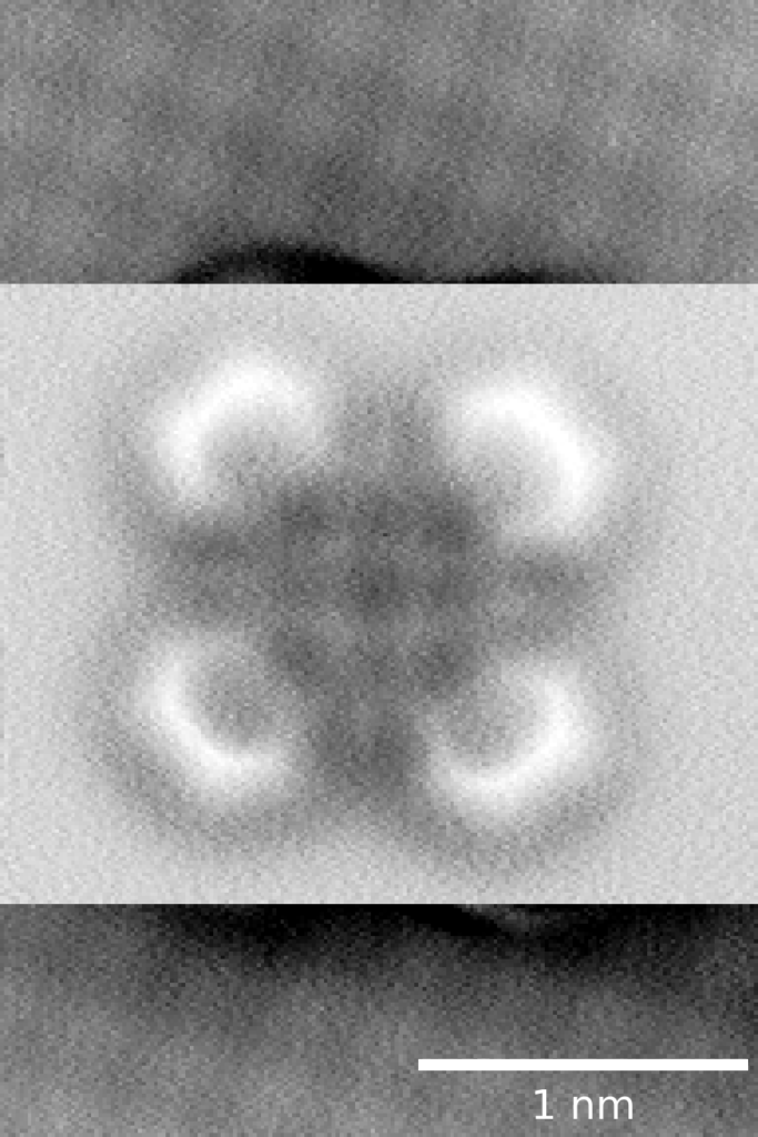 ncAFM atomic registration of MgPc molecule on Ag100